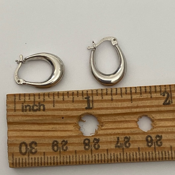 Hoop earrings 925 silver trending oval - Picture 3 of 4